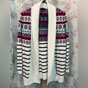 Talbots Sz Medium Fair Isle Cardigan Sweater Perfect Holiday Sweater